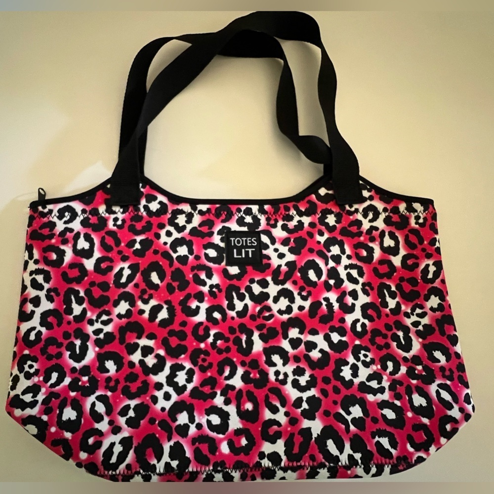 totes Women's Hot Pink Leopard Print Tote Bag